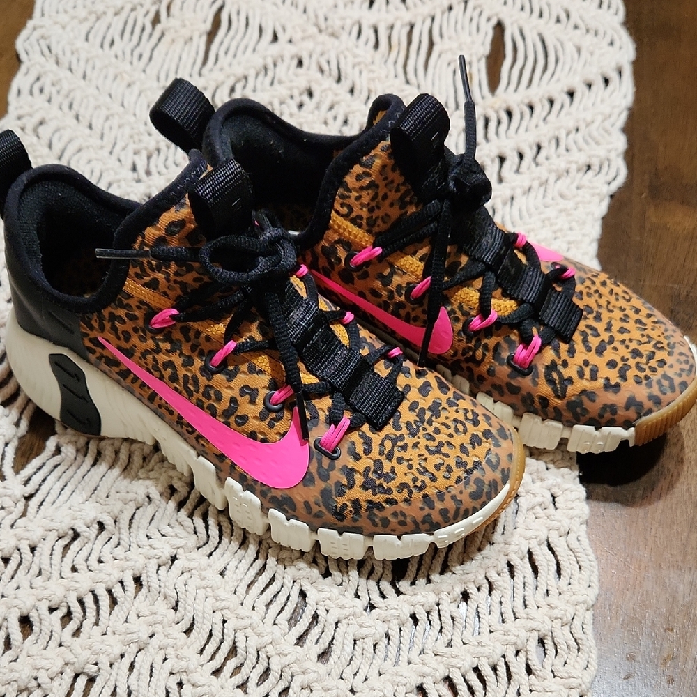 Nike Sneakers with Leopard and Pink Accents